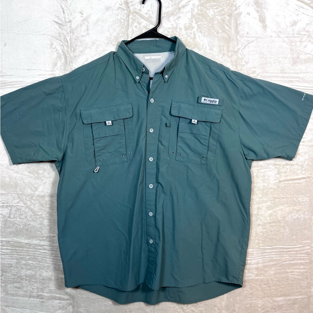 Men’s Columbia PFG Omni shade Casual Button Down Shirt Short Sleeve
